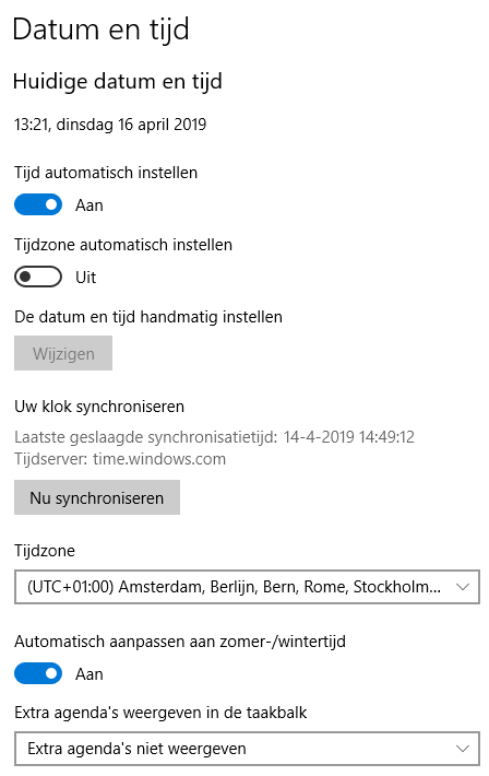 Windows 10: Datum en tijd handmatig synchroniseren