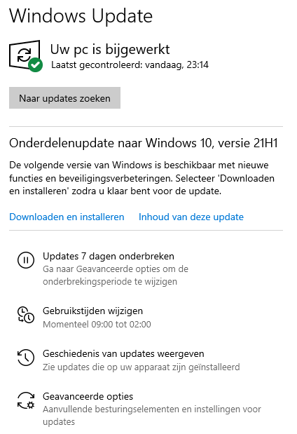 Windows Update: Mei 2021 Update (21H1)