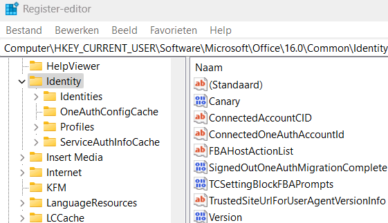 HKCU\Software\Microsoft\Office\16.0\Common\Identity