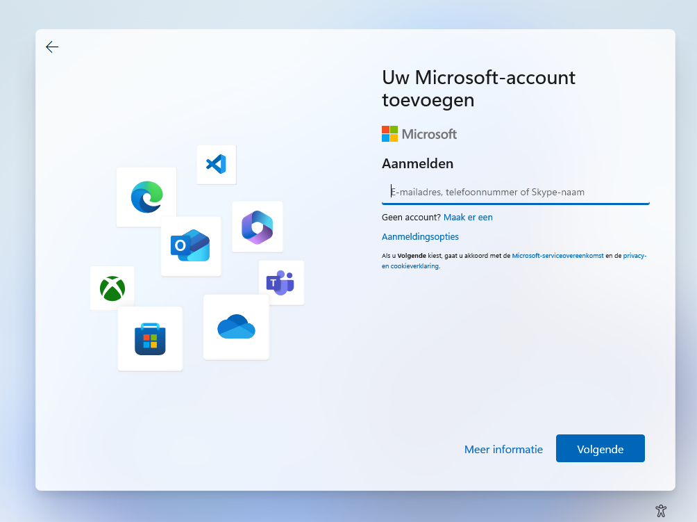 Gebruikersaccount aanmaken tijdens de Windows 11-setup: uw Microsoft-account toevoegen